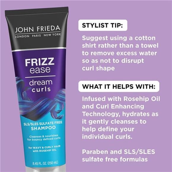 John Frieda Frizz Ease Dream Curls Shampoo and Conditioner Set + Cream Oil - Picture 3 of 7